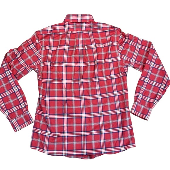 Brooks Brothers‎ Button Down Men Medium Red Plaid Regent Non-Iron Supima Cotton - Picture 5 of 6